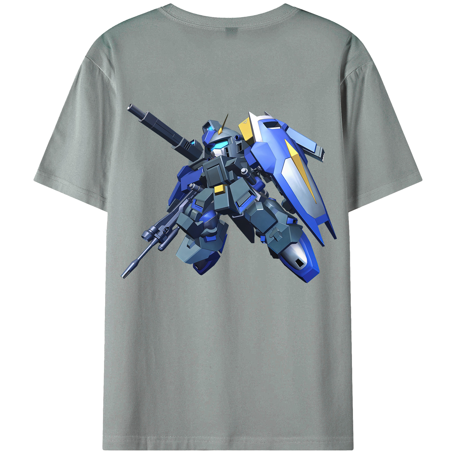 （画像用） 機動戦士ガンダム Mobile Suit Gundam 綿100％ メンズ半袖Tシャツ（バックプリント） 通気性